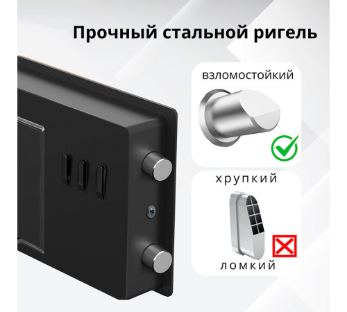 Сейф DELI "ET510" электронный замок + ключ, 170x230x170 мм, 2.82 кг, черный