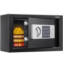 Сейф DELI "ET520" электронный замок + ключ, черный, 200х310х200 мм, 5,5 кг