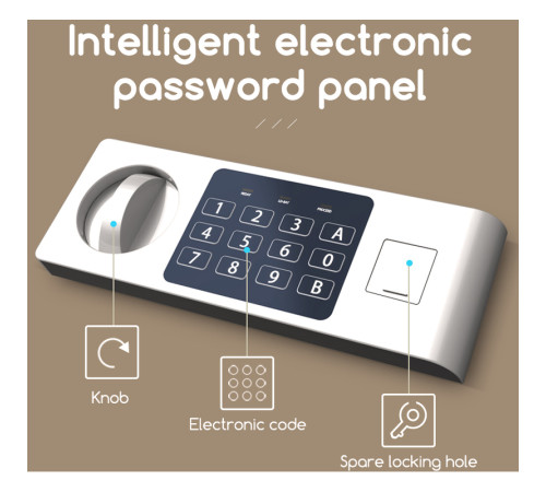 Сейф DELI "ET520" электронный замок + ключ, черный, 200х310х200 мм, 5,5 кг