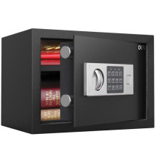 Сейф DELI "ET521" электронный замок + ключ, 250х350х250 мм, 6.7 кг, черный