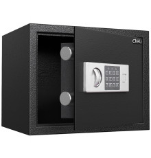 Сейф DELI "ET523" электронный замок + ключ, черный, 300х380х300 мм, 9 кг