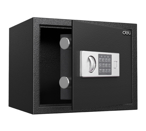 Сейф DELI "ET523" электронный замок + ключ, черный, 300х380х300 мм, 9 кг