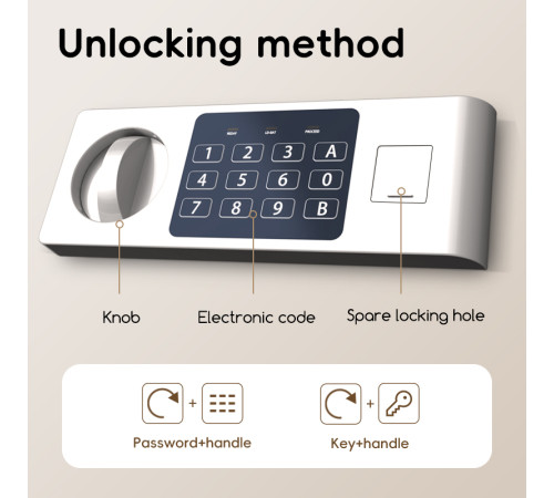 Сейф DELI "ET523" электронный замок + ключ, черный, 300х380х300 мм, 9 кг