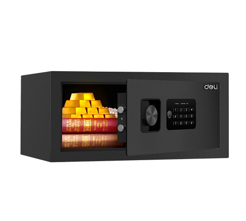 Сейф DELI "ET531" электронный замок + ключ, 200х420х370 мм, 10.4 кг, черный