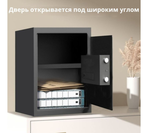 Сейф DELI "ET535" электронный замок + ключ, 500х350х330 мм, 17.50 кг, черный