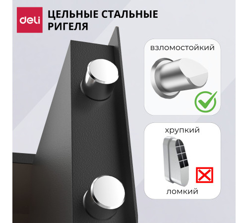 Сейф DELI "ET547" электронный замок + ключ, 200х420х370 мм, 11 кг, черный