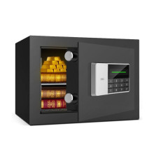 Сейф DELI "ET550" электронный замок + ключ, 250х350х250 мм, 11 кг, черный