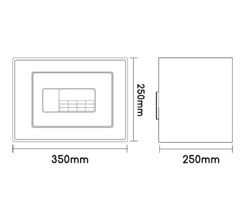Сейф DELI "ET550" электронный замок + ключ, 250х350х250 мм, 11 кг, черный