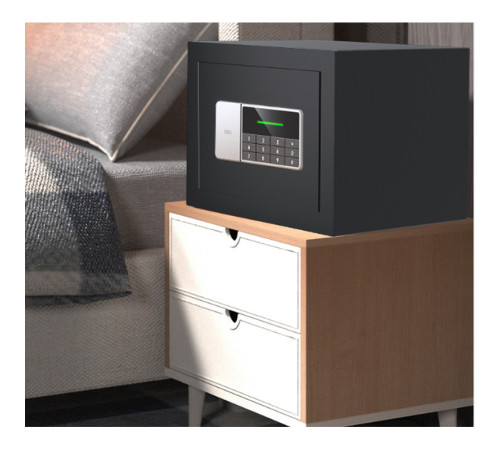 Сейф DELI "ET550" электронный замок + ключ, 250х350х250 мм, 11 кг, черный