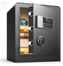 Сейф DELI "ET551" электронный замок + ключ, черный, 450х380х320 мм, 22 кг