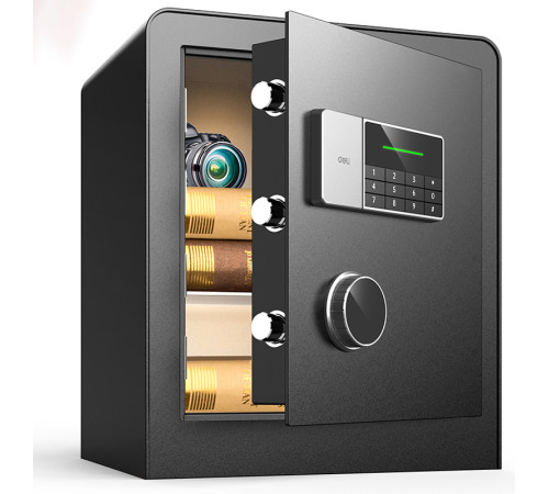 Сейф DELI "ET551" электронный замок + ключ, черный, 450х380х320 мм, 22 кг