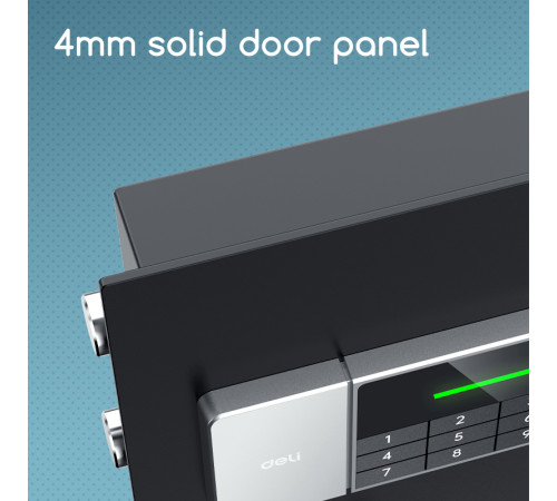 Сейф DELI "ET551" электронный замок + ключ, черный, 450х380х320 мм, 22 кг