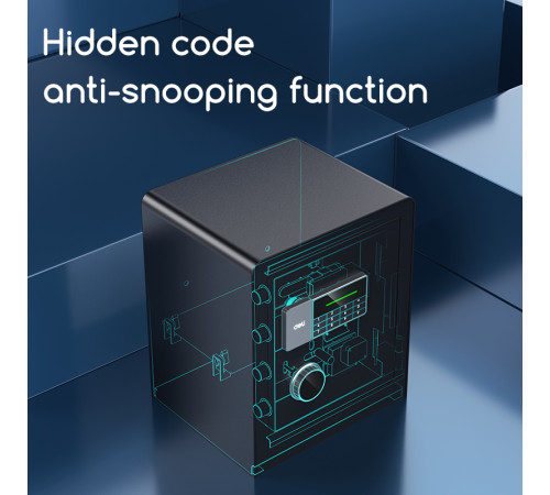 Сейф DELI "ET551" электронный замок + ключ, черный, 450х380х320 мм, 22 кг