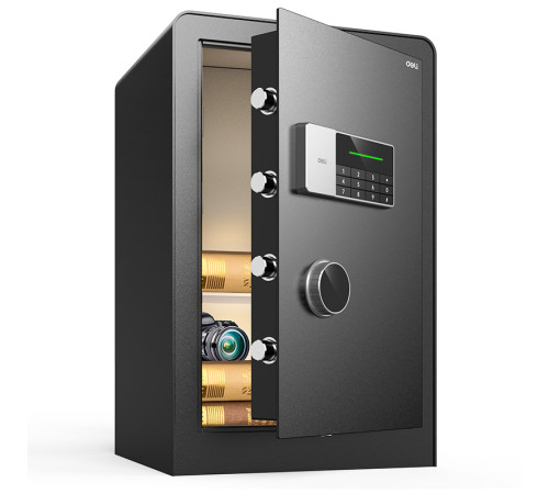 Сейф DELI "ET552" электронный замок + ключ, черный,  600х380х360 мм, 28 кг
