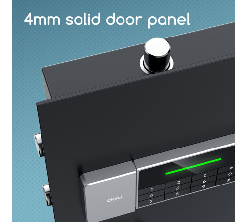 Сейф DELI "ET552" электронный замок + ключ, черный,  600х380х360 мм, 28 кг