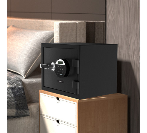 Сейф DELI "ET580" электронный замок, 300х380х300 мм, 20,8 кг, черный