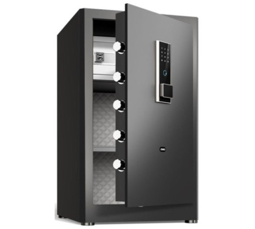Сейф DELI "ET597" биометрический + электронный замок+ключ, 800х480х420 мм, 39,4 кг, черный