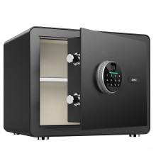 Сейф DELI "ET630" электронный замок + ключ, 250х350х250 мм, 9.5 кг, черный