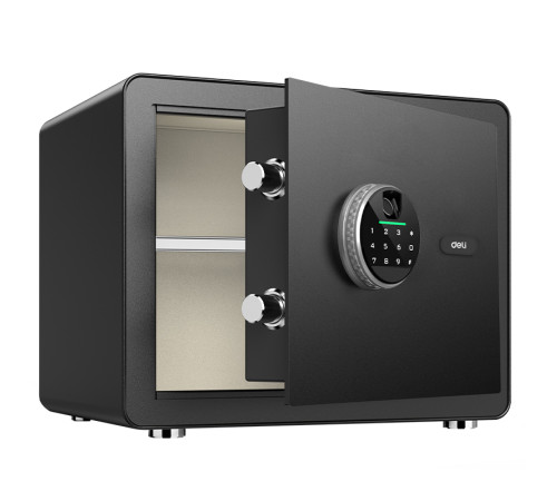 Сейф DELI "ET630" электронный замок + ключ, 250х350х250 мм, 9.5 кг, черный