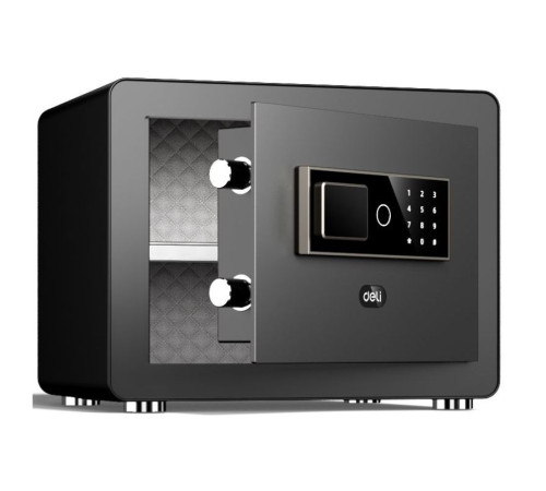 Сейф DELI "T570" электронный замок + ключ, 300х380х290 мм, 18 кг, черный