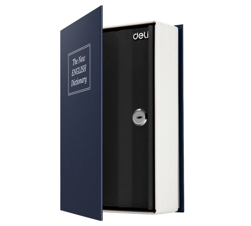 Сейф-книга DELI "ET640" замок ключ, 180х115х55 мм, 450 г, синий