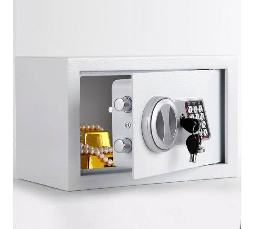 Сейф KUVERT "20ELB" электронный замок + ключ, 310х200х200 мм, 4 кг, белый