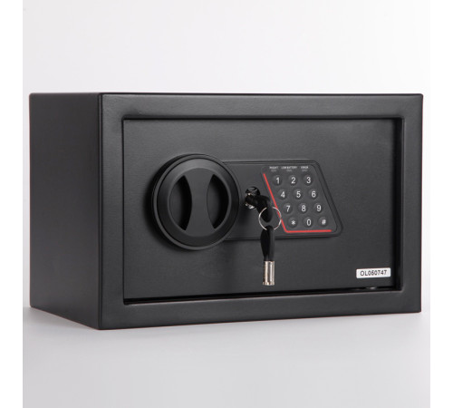 Сейф KUVERT "20ELB" электронный замок + ключ, 310х200х200 мм, 4 кг, черный