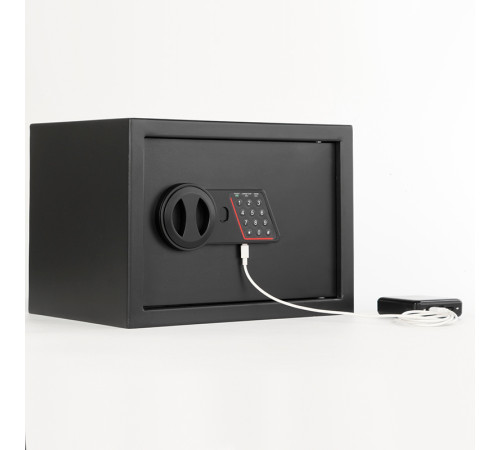 Сейф KUVERT "25ELB" электронный замок + ключ, 350х250х250 мм, 5.5 кг, черный