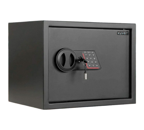 Сейф KUVERT "30ELB" электронный замок + ключ, 300x380x300 мм, 11.5 кг, черный
