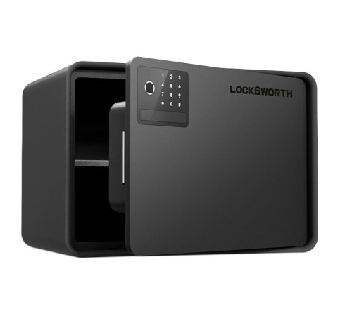 Сейф LockSworth биометрический + электронный замок + ключ, 250х360х250 мм, 6 кг, черный
