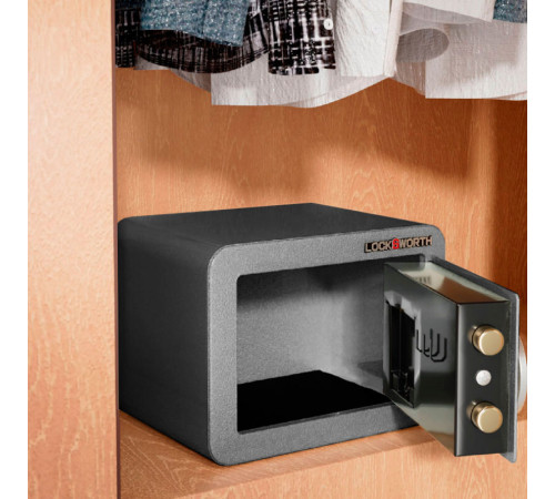 Сейф LockSworth электронный замок + ключ, 170х230х170 мм, 2 кг, черный