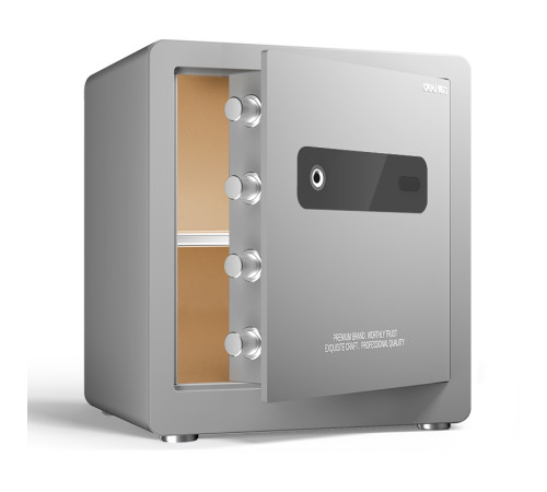 Сейф мебельный DELI "AE101" биометрический + электронный замок, 400х320х450 мм, 26,5 кг, серый