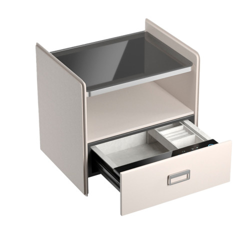 Сейф мебельный DELI "AE300" биометрический + электрон.замок + ключ, 490х520х425 мм, 25.71 кг, белый