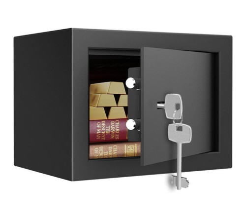 Сейф мебельный DELI "ET560" ключевой замок, 170х230х170 мм, 2.8 кг, черный