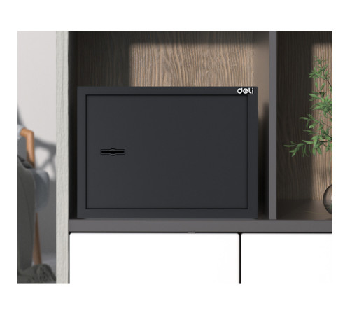 Сейф мебельный DELI "ET560" ключевой замок, 170х230х170 мм, 2.8 кг, черный