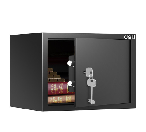 Сейф мебельный DELI "ET561" ключевой замок, черный, 200х310х200 мм, 4,5 кг