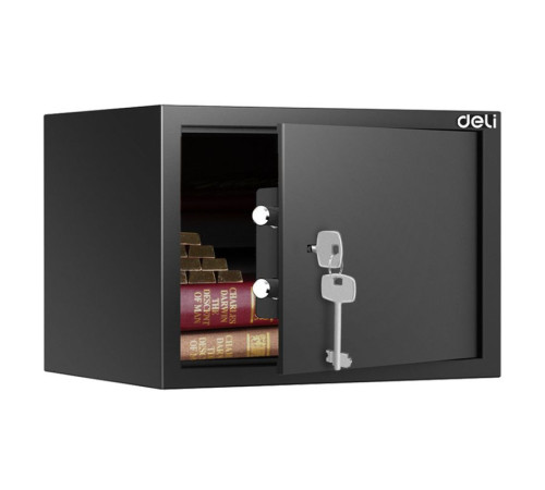 Сейф мебельный DELI "ET562" ключевой замок, 250х350х250 мм, 8.67 кг, черный