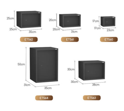 Сейф мебельный DELI "ET563" ключевой замок, 300х380х300 мм, 10,5 кг, черный