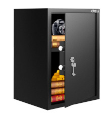 Сейф мебельный DELI "ET564" ключевой замок, 500х350х310 мм, 17,9 кг, черный
