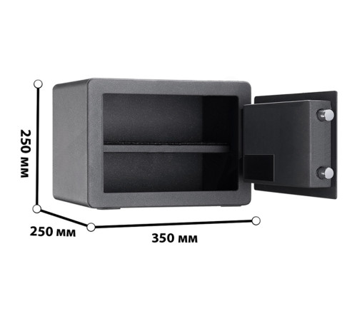 Сейф мебельный DELI "ET591" биометрический + электронный замок+ключ, 250х350х250 мм, 8,6 кг, черный