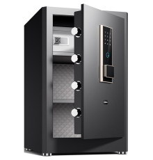 Сейф мебельный DELI "ET596" биометрический + электронный замок+ключ, 600х380х360 мм, 23,3 кг, черный