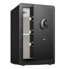 Сейф мебельный DELI "ET632" биометрический + электронный замок+ключ, 600х380х360 мм, 26 кг, черный