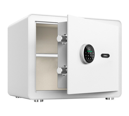 Сейф мебельный DELI "ET633" биометрический + электронный замок+ключ, 350х250х250 мм, 8,5 кг, белый