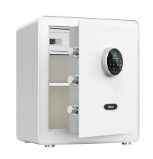 Сейф мебельный DELI "ET634" биометрический + электронный замок+ключ, 450х380х320 мм, 20 кг, белый