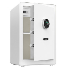 Сейф мебельный DELI "ET635" биометрический + электронный замок+ключ, 600х380х360 мм, 26 кг, белый