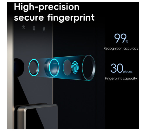 Сейф мебельный DELI "T595" биометрический + электронный замок+ключ, 450х380х320 мм, 19,3 кг, черный