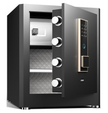 Сейф мебельный DELI "T595" биометрический + электронный замок+ключ, 450х380х320 мм, 19,3 кг, черный