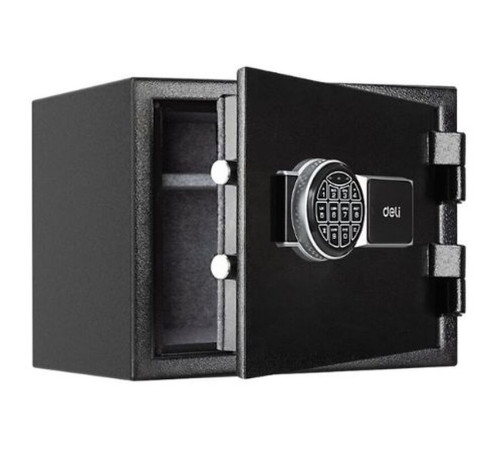 Сейф огнеупорный DELI "T586" электронный замок + ключ, 300х380х300 мм, 19,3 кг, черный