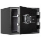 Сейф огнеупорный DELI "T586" электронный замок + ключ, 300х380х300 мм, 19,3 кг, черный