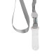 Шнурок для бейджа Deli, зажим на кнопке, длина 48.5 см, серый
